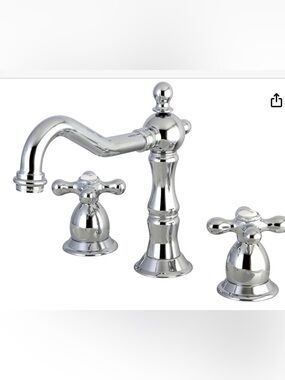 Kingston Polished Silver Widespread Bathroom Faucet Set